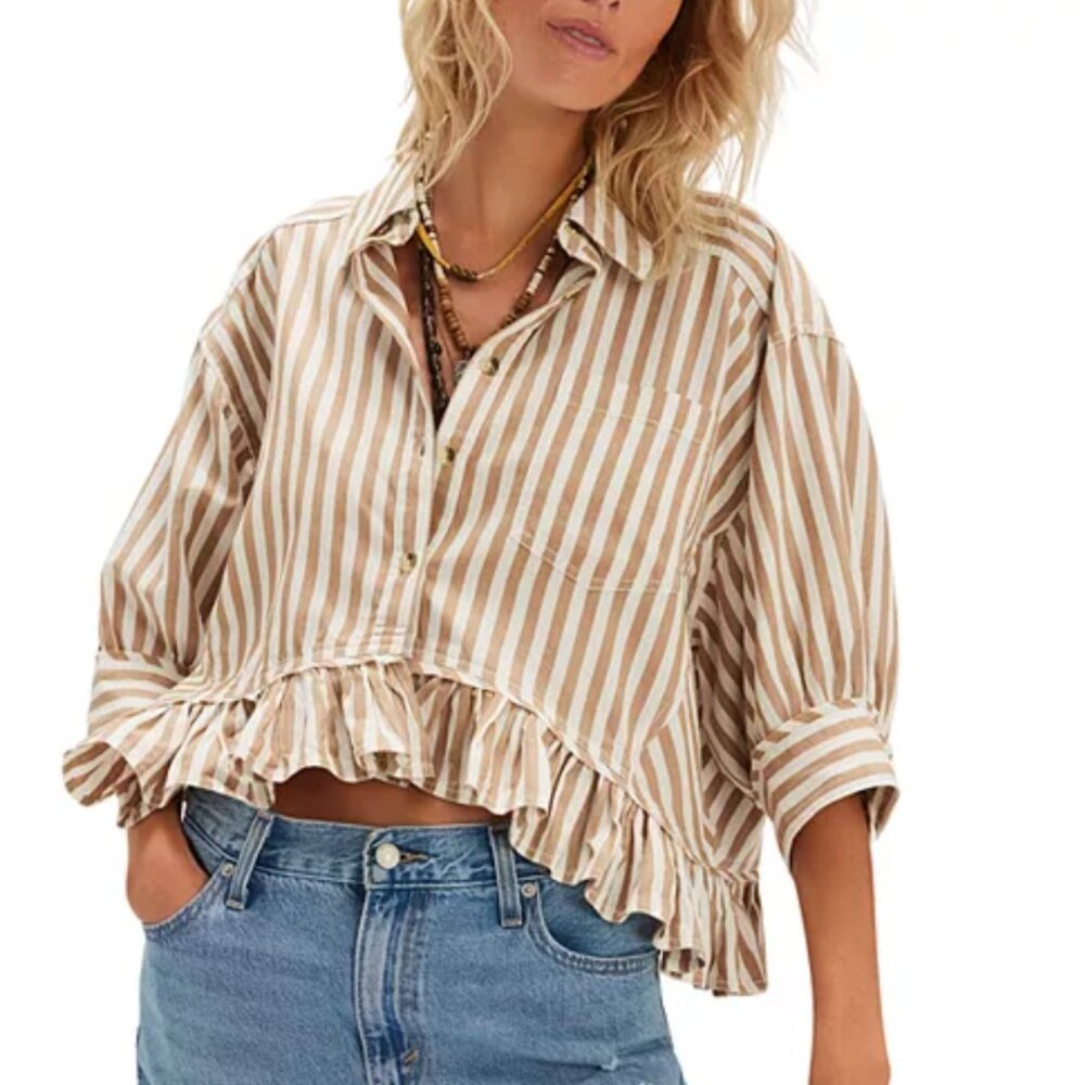 SOLD/ Free People Bailey Striped Shirt